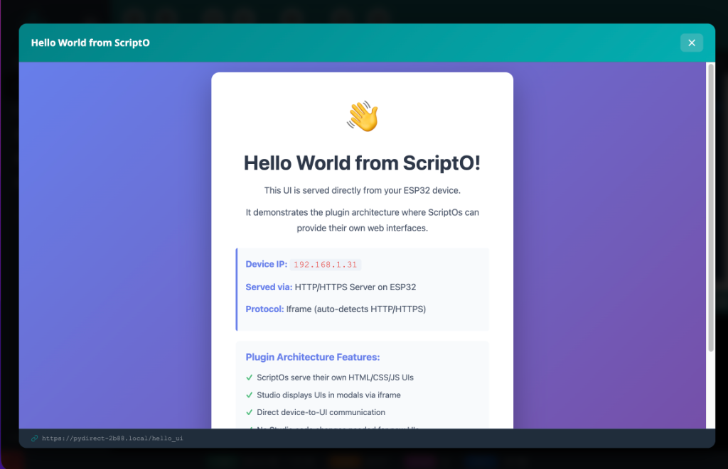 Hello World UI Plugin